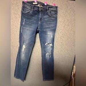 Kut from the Kloth Distressed Blue Skinny Jeans